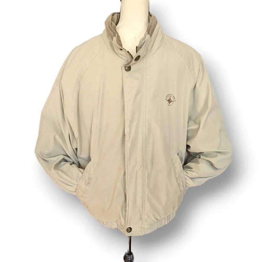 Vintage Members Only Jacket Men's Down Filled Puffer Jacket Tan Size Large